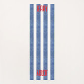 青い白いデニムのパタストライプのーン ヨガマット