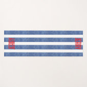 青い白いデニムのパタストライプのーン ヨガマット (正面(横))