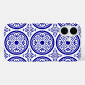 青い白いデルフトインスパイアフェイクタイルiPhone 7ケース Case-Mate iPhoneケース (裏面 (横))