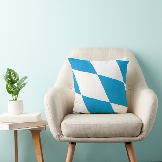 青い白いバイエルン枕 クッション (椅子)