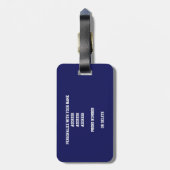 青い白いバスケットボールトラベルチームカラー ラゲッジタグ (裏面縦)