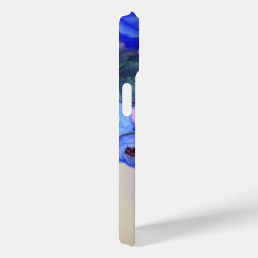 青い白いバラとアネモネの花のモノグラム Case-Mate iPhoneケース (裏面 / 右)