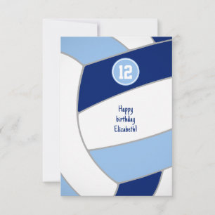 青い白いバレーボールの誕生日またはおめでとう カード
