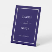 青い白いパーティーカードギフトのサイン 台座サイン (正面)