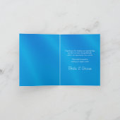 青い白いビーチのヒトデに感謝 サンキューカード (内部)