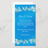 青い白いビーチの結婚ヒトデ サンキューカード (正面/裏面)