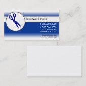 青い白いフェードはさみ名刺 名刺 (正面/裏面)