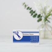 青い白いフェードはさみ名刺 名刺 (スタンド正面)