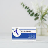 青い白いフェードはさみ名刺 名刺 (スタンド正面)