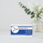 青い白いフェード服のハンガーの名刺 名刺 (スタンド正面)