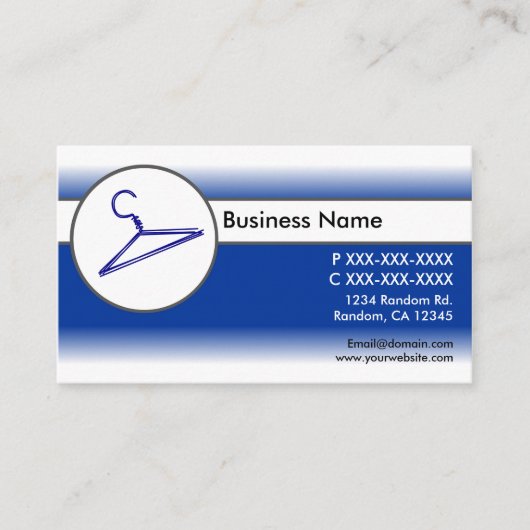 青い白いフェード服のハンガーの名刺 名刺 (正面)