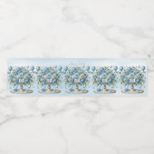 青い白いフローラの花瓶水瓶ラベル ペットボトルラベル (シングルラベル)