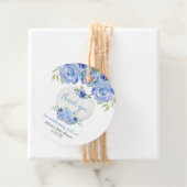 青い白いフローラカボチャ男の子のシャワー フェイバータグ (インサイチュ)