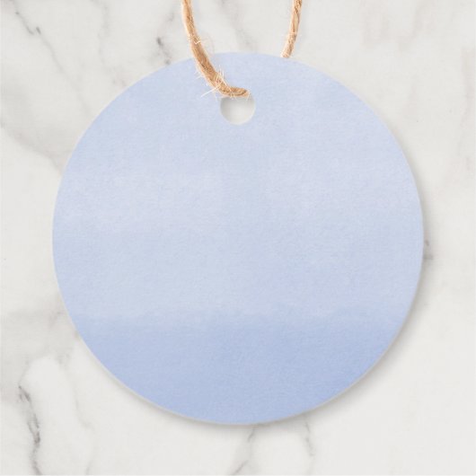 青い白いフローラカボチャ男の子のシャワー フェイバータグ (裏面)