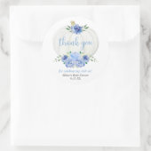 青い白いフローラカボチャ男の子のシャワー ラウンドシール (バッグ)