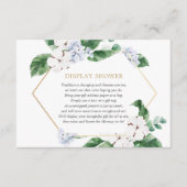 青い白いフローラ緑の金ゴールドボーイがシャワーを浴びる エンクロージャーカード (正面)