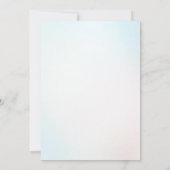 青い白いフローラ花瓶ベビーシャワー 招待状 (裏面)