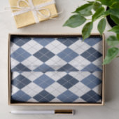 青い白いプラアーガイルイド 薄葉紙 (ギフト)