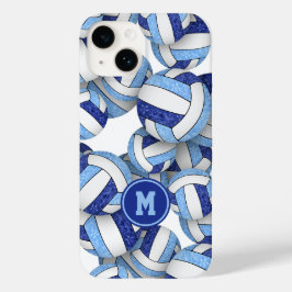 青い白いボモノグラムのレーボガーリーボール模様 Case-Mate iPhone 14ケース