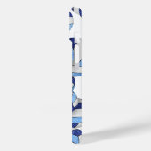 青い白いボモノグラムのレーボガーリーボール模様 Case-Mate iPhoneケース (裏面 / 左)