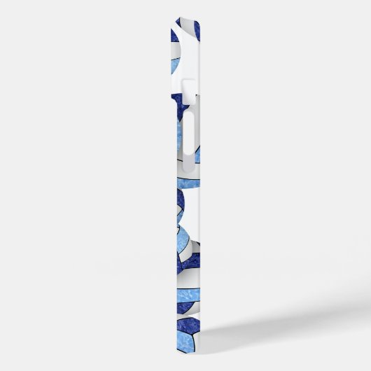 青い白いボモノグラムのレーボガーリーボール模様 Case-Mate iPhoneケース (裏面 / 左)