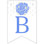 青い白いポシーブライダルシャワーの写真の束 バンティングフラッグ (第2の旗)