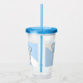 青い白いポルカに可愛い漫画のベビーゾウ アクリルタンブラー (右)