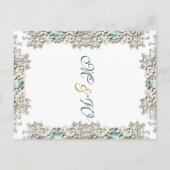 青い白いヴィンテージの写真 案内ポストカード (裏面)