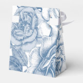 青い白いヴィンテージフローラパーティーの好意ボックス フェイバーボックス (裏面サイド)