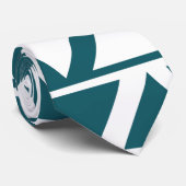 青い白い三角形のストライプ幾何学的パターン ネクタイ (ロール)