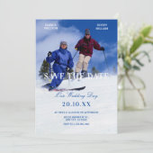 青い白い冬のスキ結婚ーの写真 セーブザデート (スタンド正面)