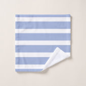 青い白い夏の沿岸のストライプ バスタオルセット (ウォッシュタオル)