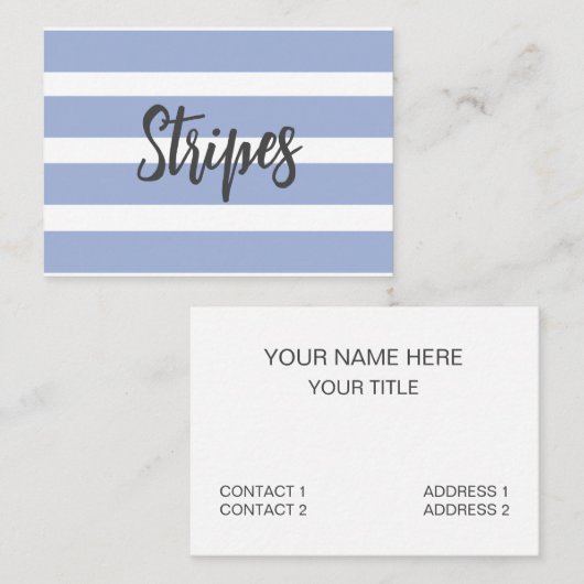青い白い夏の沿岸のストライプ 名刺 (正面/裏面)