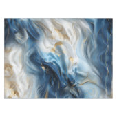 青い白い大理石と金ゴールドシルクの外観 テーブルクロス (正面(横))