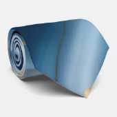 青い白い大理石と金ゴールドシルクの外観 ネクタイ (ロール)