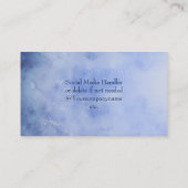 青い白い大理石スワール水色の名刺 名刺 (裏面)