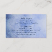 青い白い大理石スワール水色の名刺 名刺 (正面)