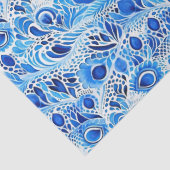 青い白い孔雀の羽 薄葉紙 (詳細)