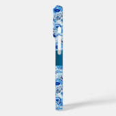 青い白い孔雀の羽 Case-Mate iPhoneケース (裏面 / 左)