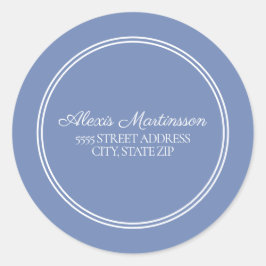 青い白い封筒用シールアドレスのステッカー ラウンドシール