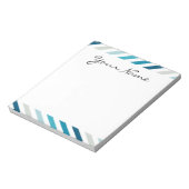 青い白い山形の幾何学的デザイン色 ノートパッド (回転)