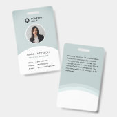 青い白い従業員の写真ID会社のロゴクール バッジ (正面&裏面)