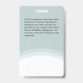 青い白い従業員の写真ID会社のロゴクール バッジ (裏面)