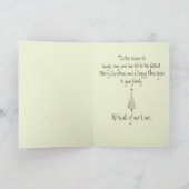 青い白い折り紙クリスマスハリネズミがソリに カード (内部)