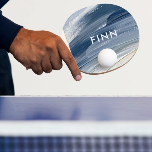 青い白い抽象芸術モダンテクスチャ絵を描手 卓球ラケット (インサイチュ)