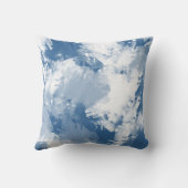 青い白い抽象芸術モダン線 クッション (裏面)