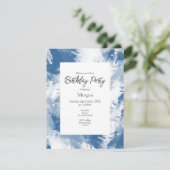 青い白い抽象芸術モダン線 招待状 (スタンド正面)