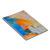 青い白い抽象芸術リンクツリー背景スパイラル ノートブック (右側)