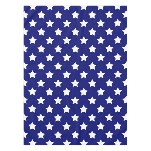 青い白い星模様の装飾 テーブルクロス (正面)