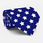 青い白い星模様の装飾 ネクタイ (ロール)